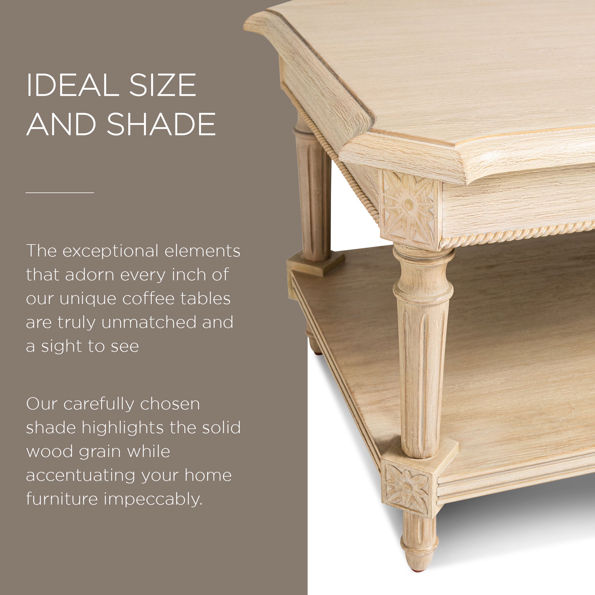 Maven Lane Traditional Rectangular Wooden Coffee Table, Antiqued White(Open Box) - VMInnovations