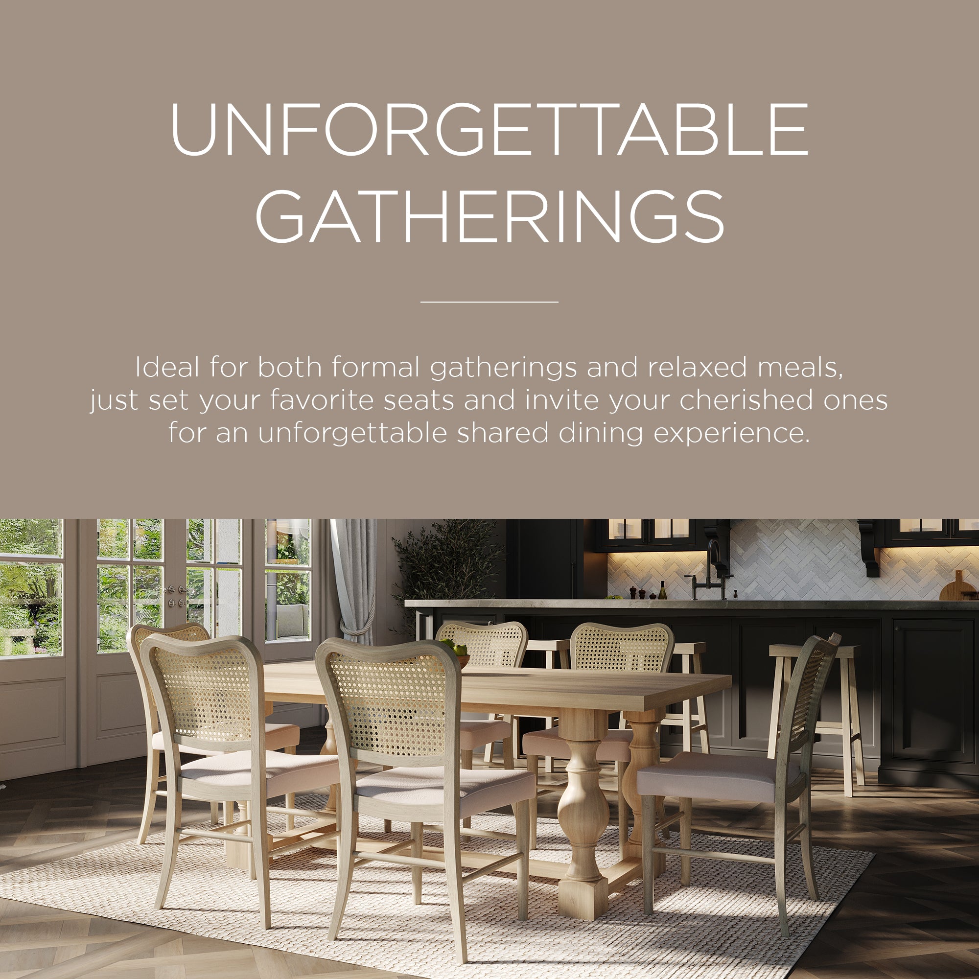 Maven Lane Leon Traditional Wooden Dining Table in Antiqued White Finish - VMInnovations