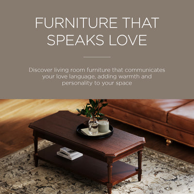 Maven Lane Traditional Rectangular Wooden Coffee Table, Antiqued Brown(Open Box) - VMInnovations