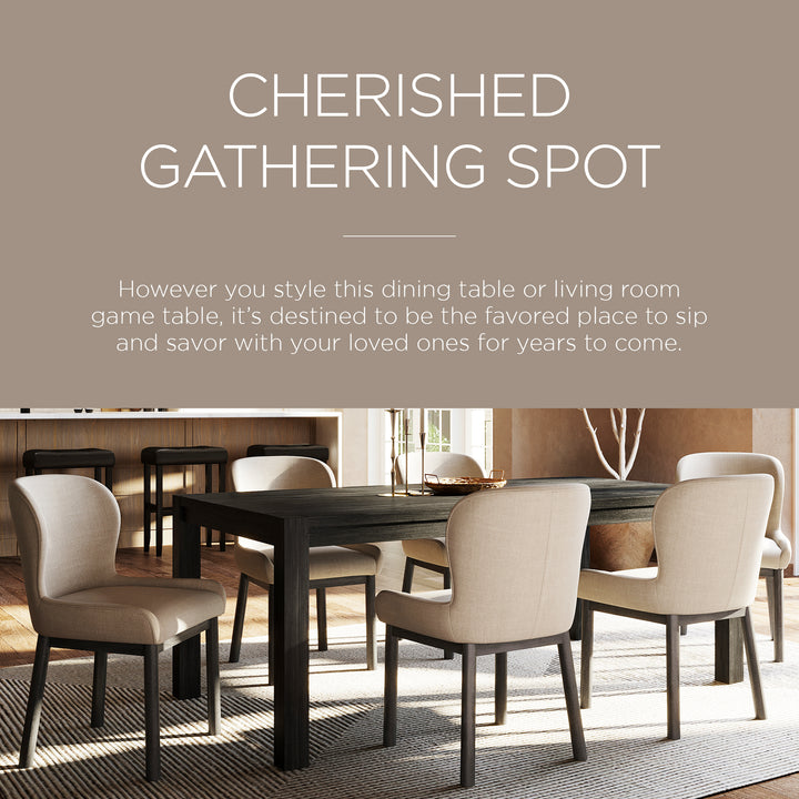 Maven Lane Contemporary Wooden Dining Table in Refined Black Finish (Damaged) - VMInnovations