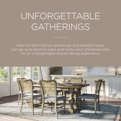 Maven Lane Leon Traditional Wooden Dining Table in Antiqued Grey Finish - VMInnovations