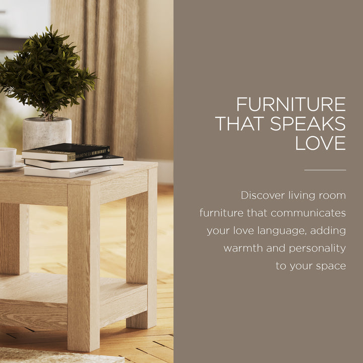 Maven Lane Paulo Wooden Side Table in Weathered White Finish (Open Box) - VMInnovations