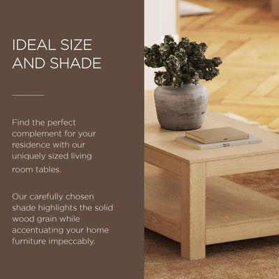 Maven Lane Paulo Wooden Coffee Table in Weathered White Finish - VMInnovations