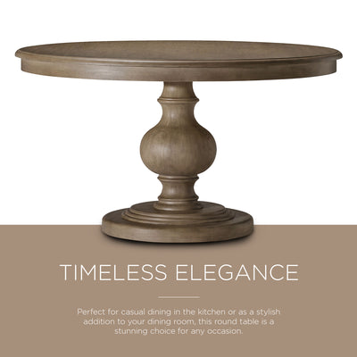 Maven Lane Zola Traditional Round Wooden Dining Table,Antiqued Grey Finish(Used) - VMInnovations