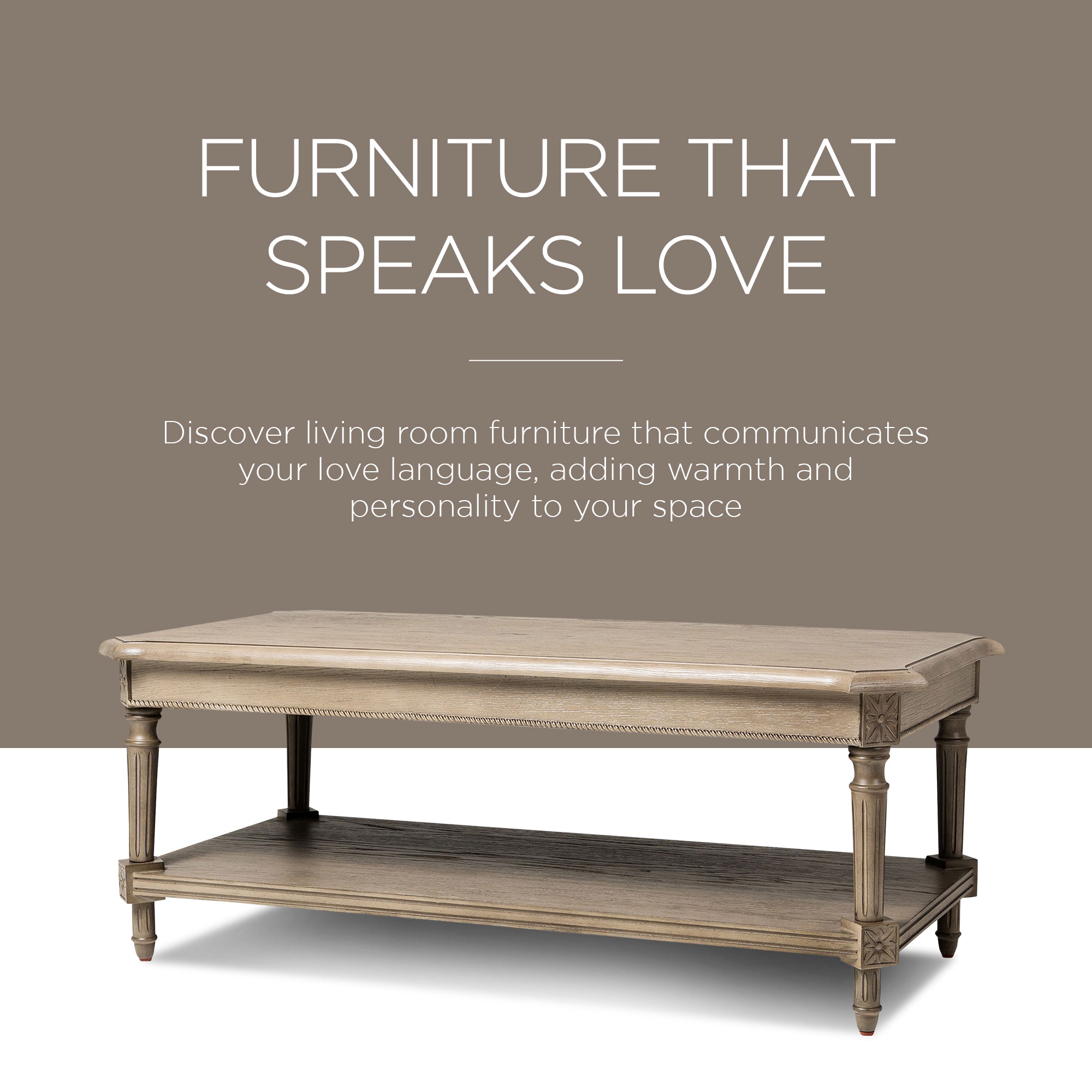 Maven Lane Pullman Traditional Wooden Coffee Table, Antiqued Grey (Open Box) - VMInnovations