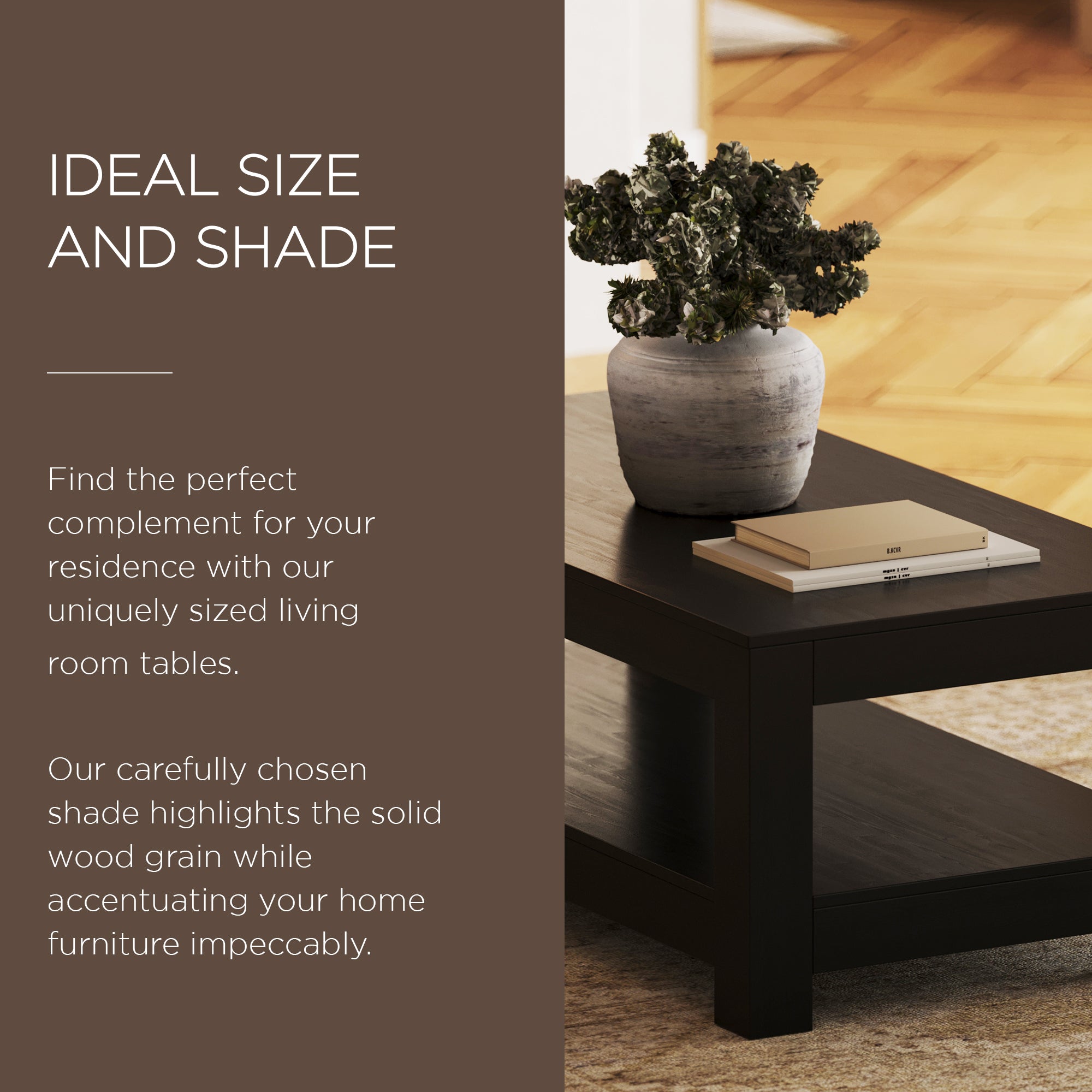 Maven Lane Paulo Wooden Coffee Table in Weathered Black Finish (Open Box) - VMInnovations