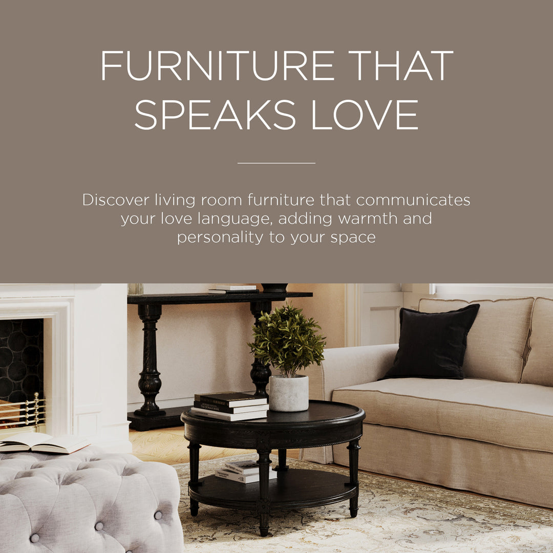 Maven Lane Traditional Wooden Coffee Table, Antiqued Black Finish (Open Box) - VMInnovations