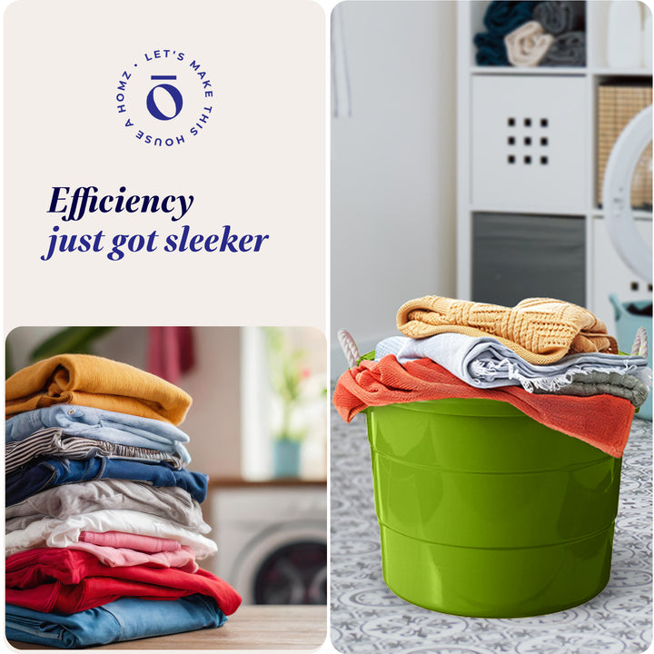 Homz 17 Gallon Storage Bucket w/ Rope Handles, Bold Lime (2 Pack) (Open Box)