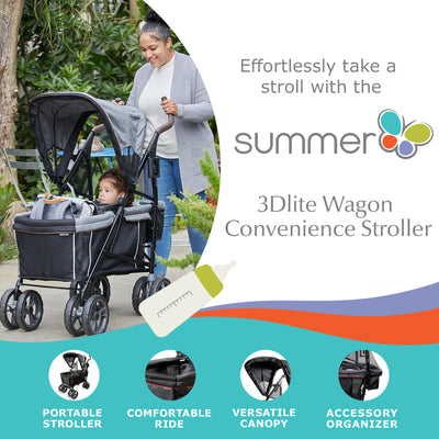 Summer Infant 3Dlite Wagon Lightweight Stroller for Infant & Toddler (Open Box) - VMInnovations