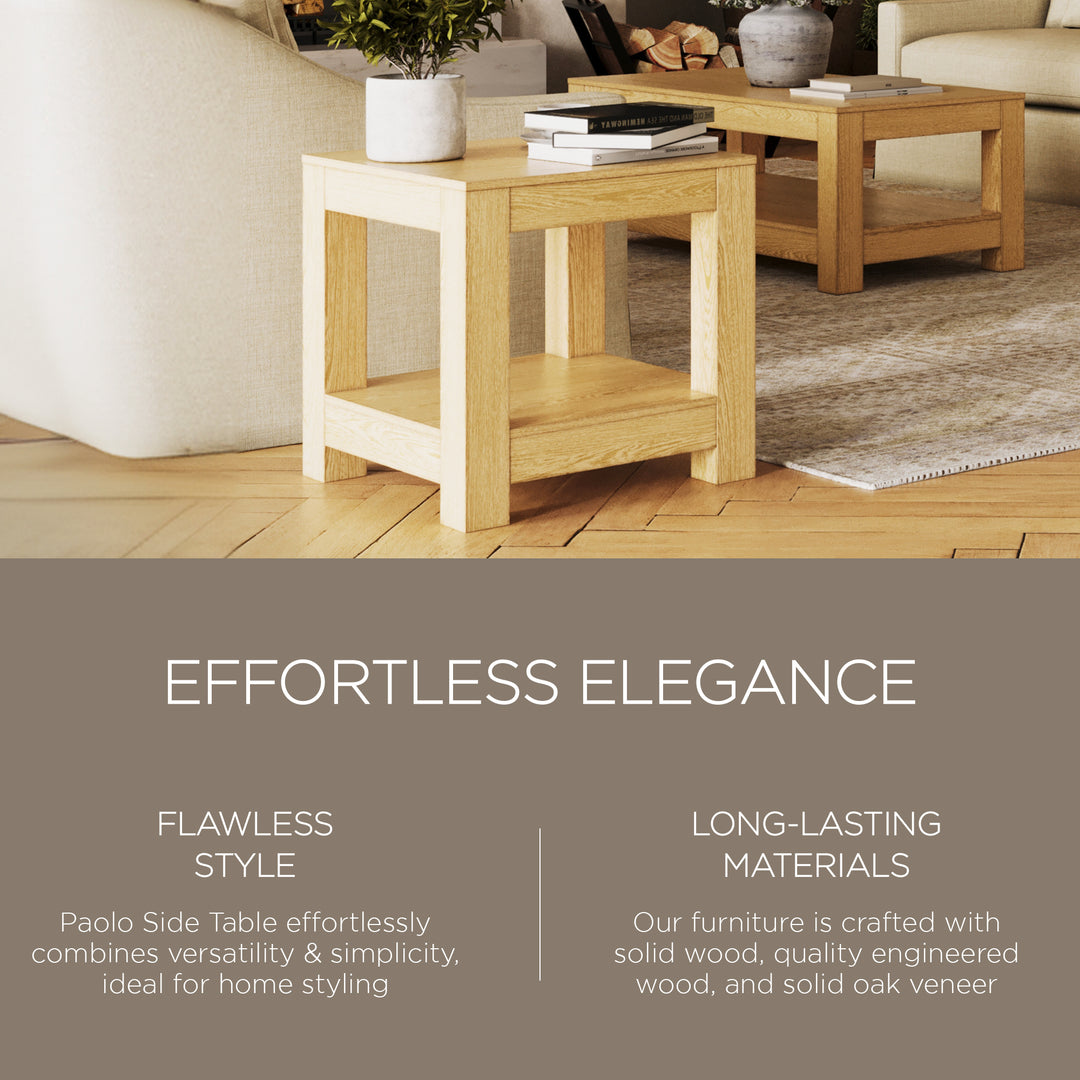 Maven Lane Paulo Wooden Side Table in Weathered Natural Finish (Open Box) - VMInnovations