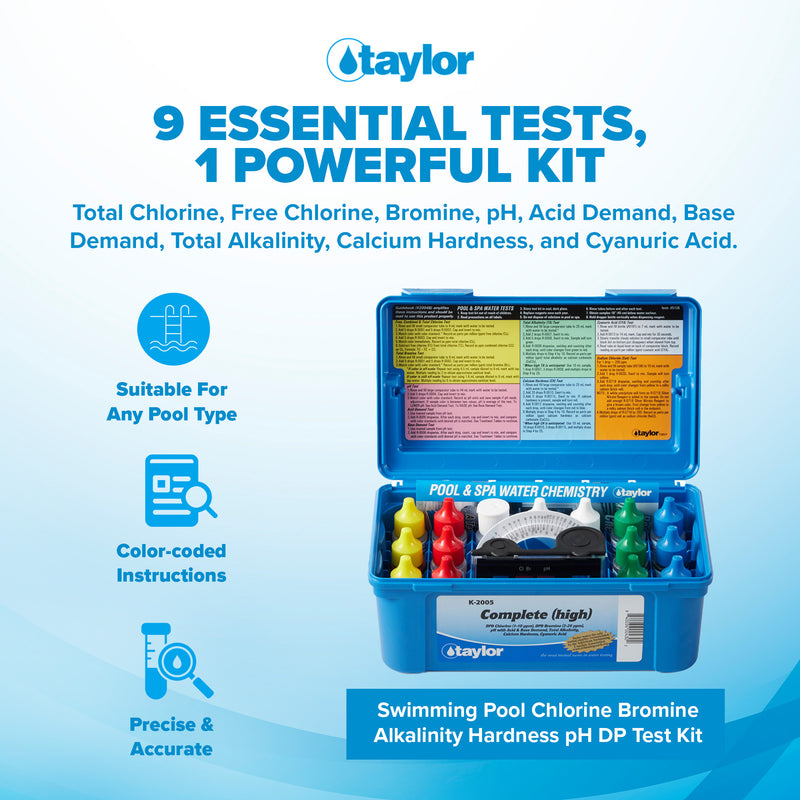Taylor K2005 Swimming Pool Chlorine Bromine Alkalinity Hardness pH DP Test Kit - VMInnovations