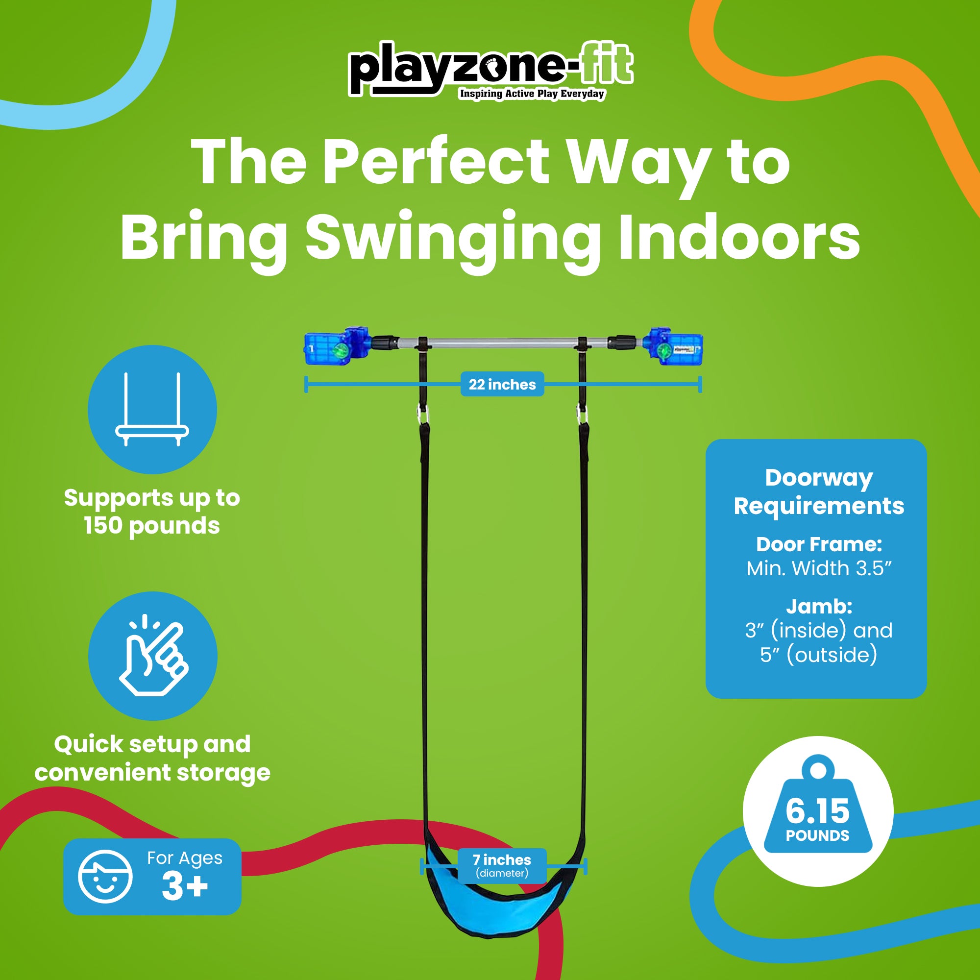 Playzone Doorway Swing Kit with Adjustable Attachment for Indoor Use (Used) - VMInnovations