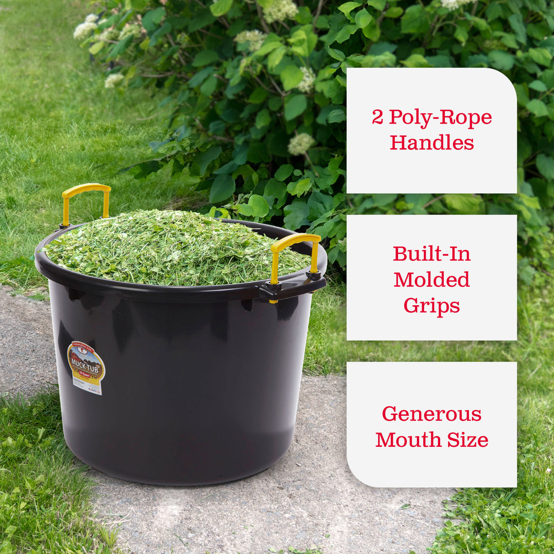 Little Giant 70qt Durable & Versatile Utility Muck Tub w/Handles,Black(Open Box)