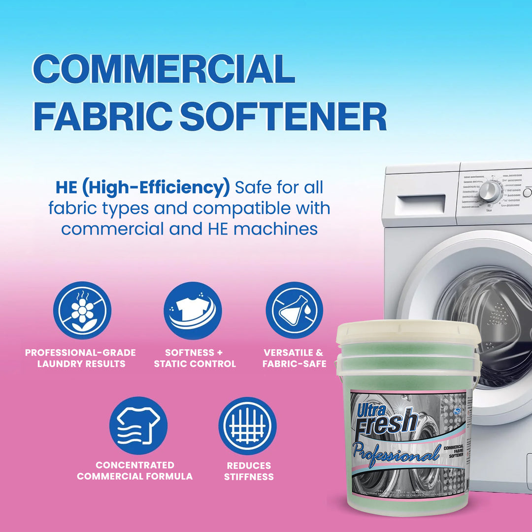 Ultra Fresh Professional 5 Gal Fabric Softener, Up to 640 Loads, Fresh Scent
