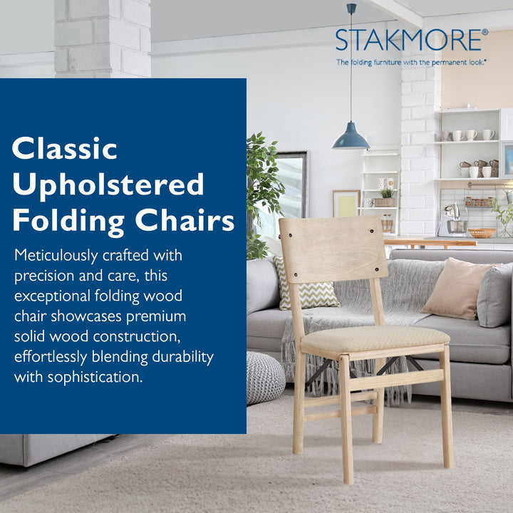 Stakmore Aztec Curved Back Upholstered Chairs, Set of 2, Unfinished (Open Box)