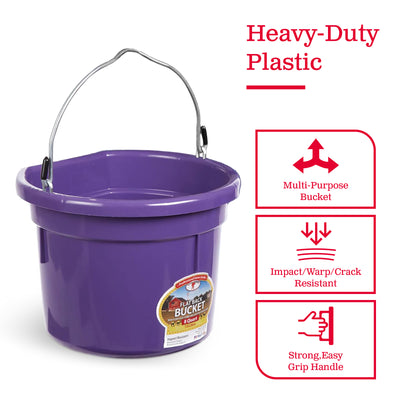 Little Giant P8FBPURPLE 2 Gal All Purpose Flat Back Plastic Bucket, Purple(Used)