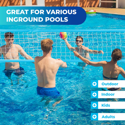 Swimline Pool Adjustable Volleyball Net 2 Ball Game Set w/Stable Bases(Open Box) - VMInnovations