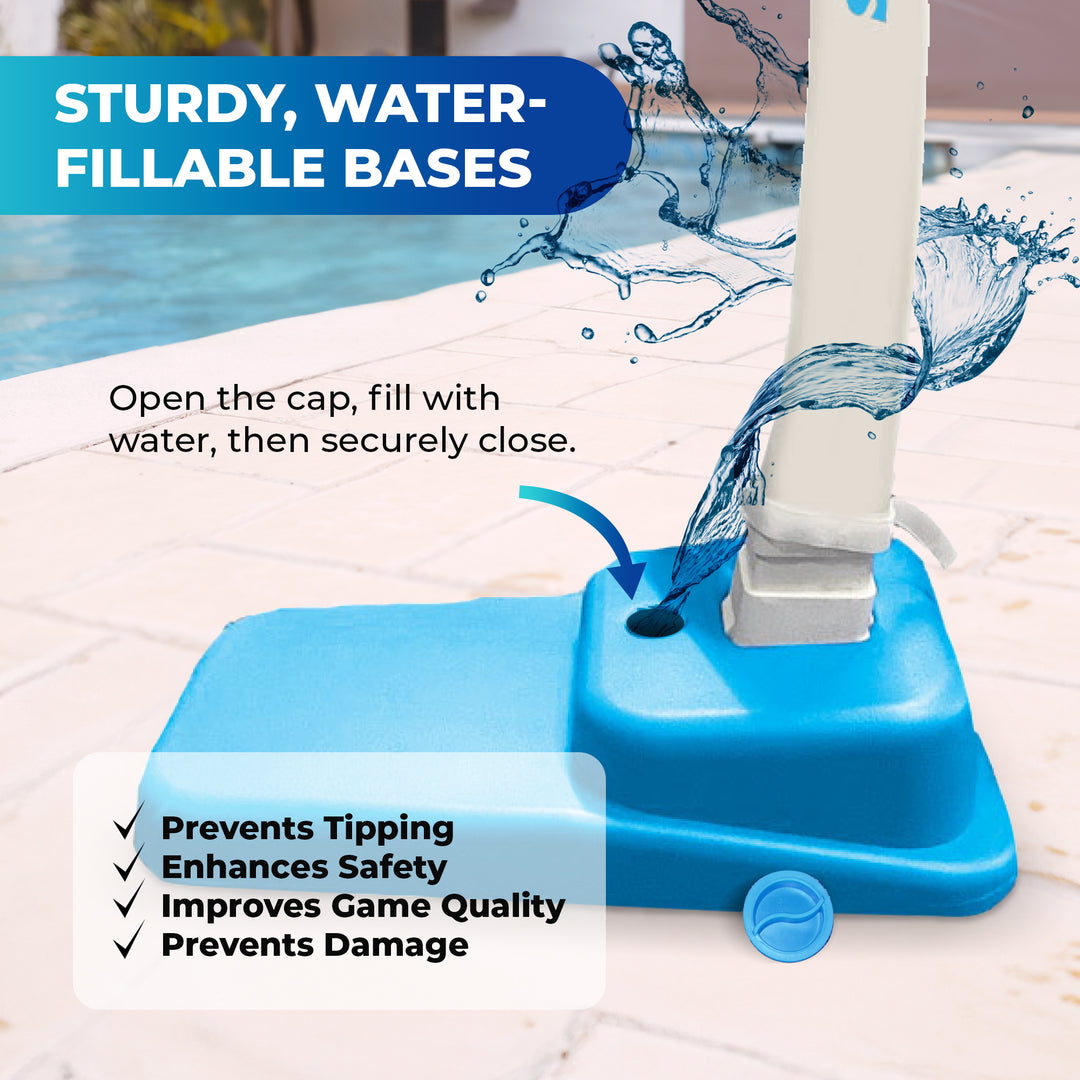 Swimline Pool Adjustable Volleyball Net 2 Ball Game Set w/Bases (For Parts) - VMInnovations