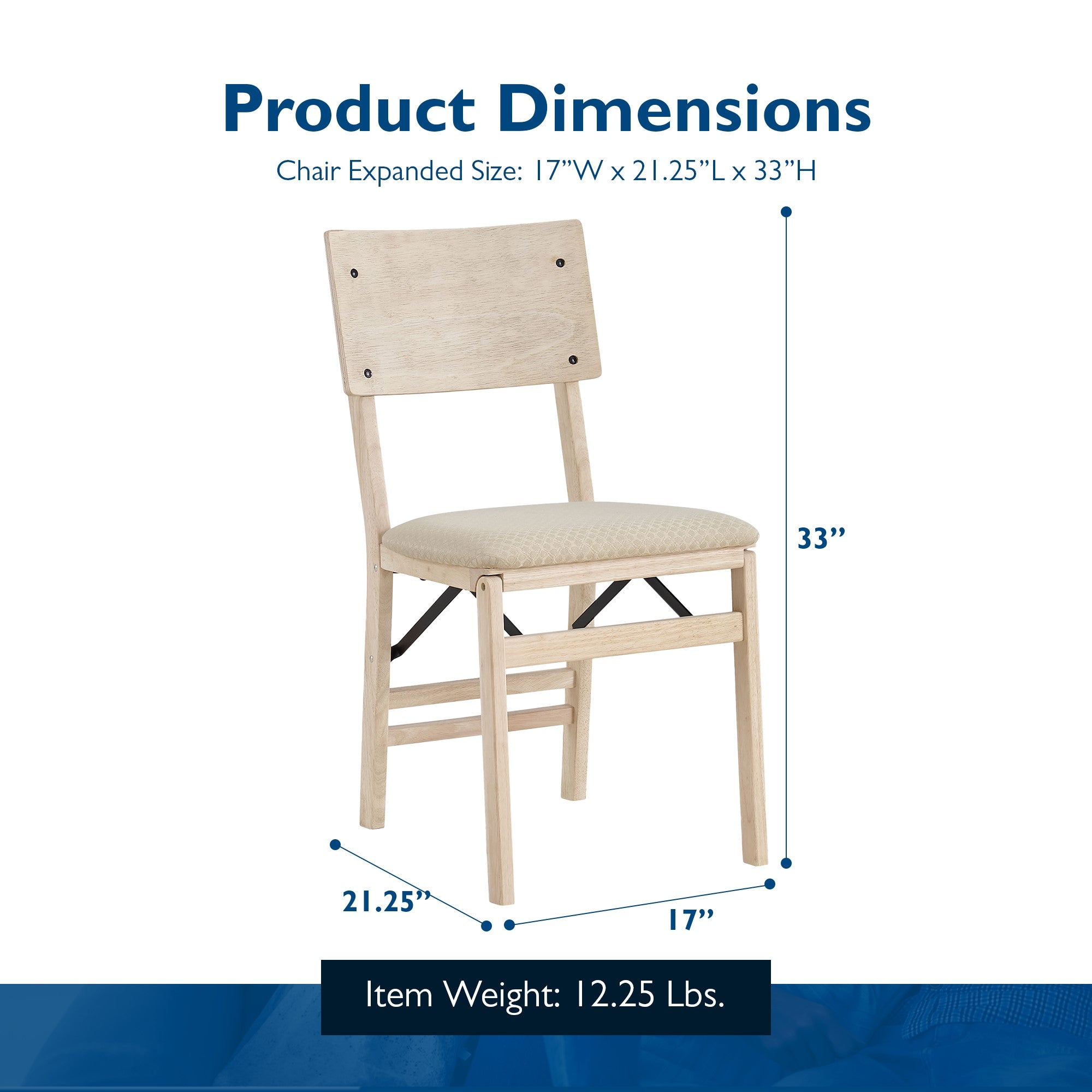 Stakmore Aztec Curved Back Upholstered Chairs, Set of 2, Unfinished (Open Box) - VMInnovations