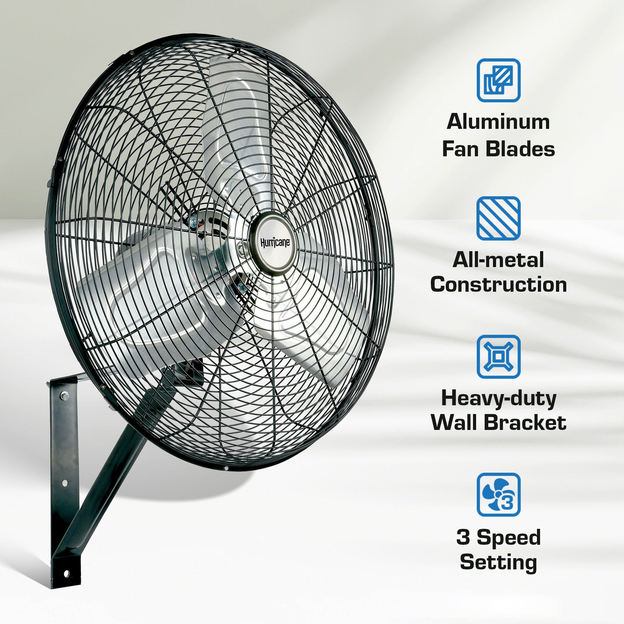 Hurricane 20" Pro Commercial Classic Oscillating Wall Mount Fan,Black(For Parts) - VMInnovations