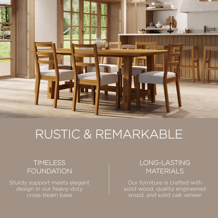 Maven Lane Yves Wooden Dining Table in Weathered Natural Finish (For Parts)