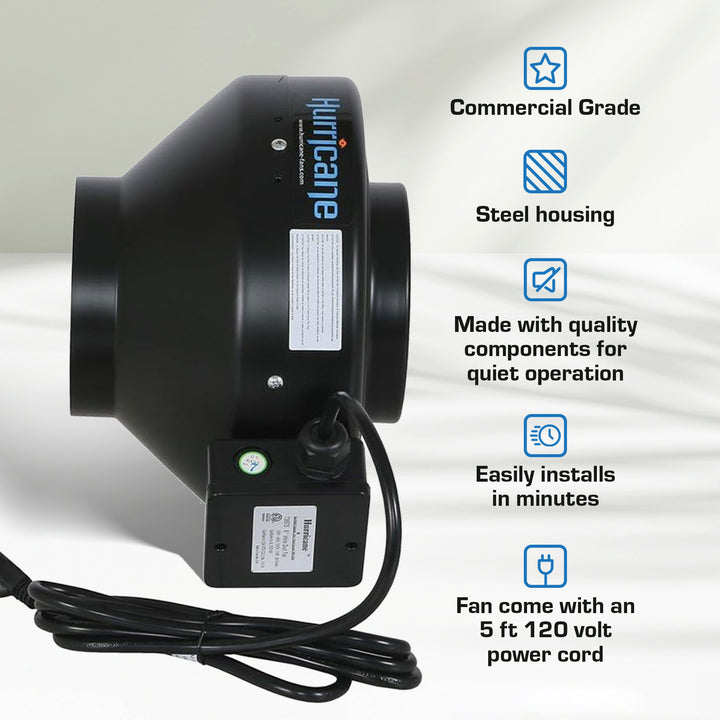 Hurricane Commercial Grade Inline Wall Mount Fan HVAC & Ventilation (For Parts) - VMInnovations