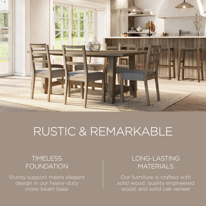 Maven Lane Yves Rectangular Wooden Dining Table in Weathered Grey Finish (Used) - VMInnovations