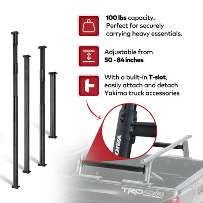 Yakima SideBar, Long Bed Side Rails for Overhaul HD & Outpost HD, 2PC (Open Box) - VMInnovations