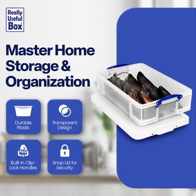Really Useful Box 33L Storage Container w/Snap Lid & Clip Lock, Clear (Open Box) - VMInnovations