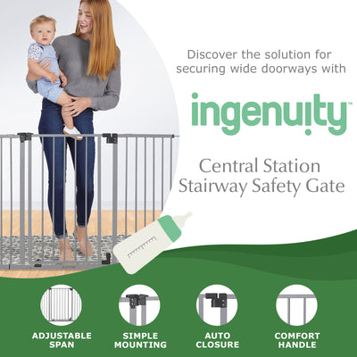 Ingenuity Summer Infant Central Station Safety Pet & Baby Gate, Gray (Open Box)