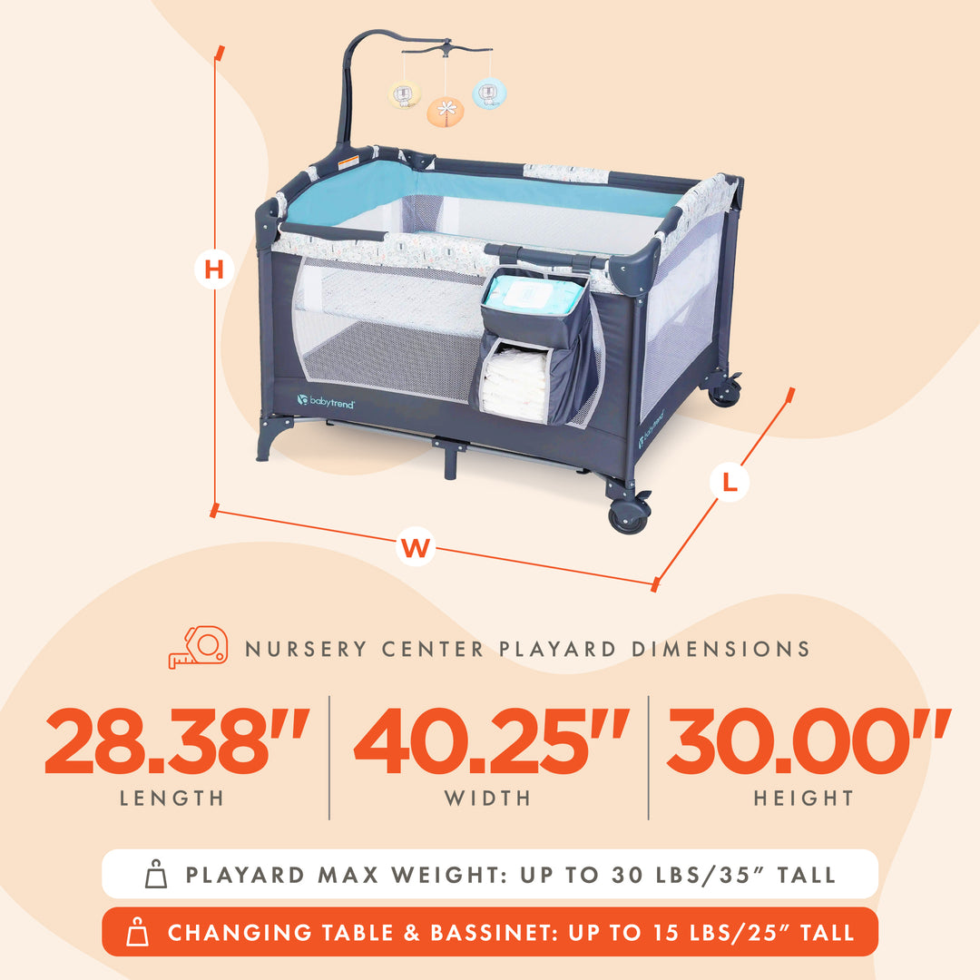 Baby Trend EZ Rest Deluxe Nursery Center Playard Full Size Bassinet (Open Box) - VMInnovations