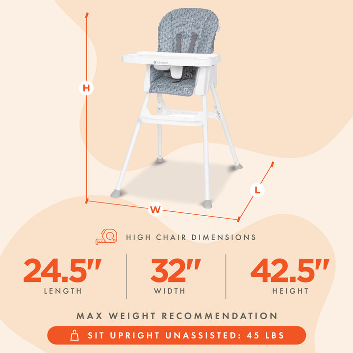 Baby Trend Adapt 4-in-1 Convertible High Chair Booster Seat, Grey (Open Box)