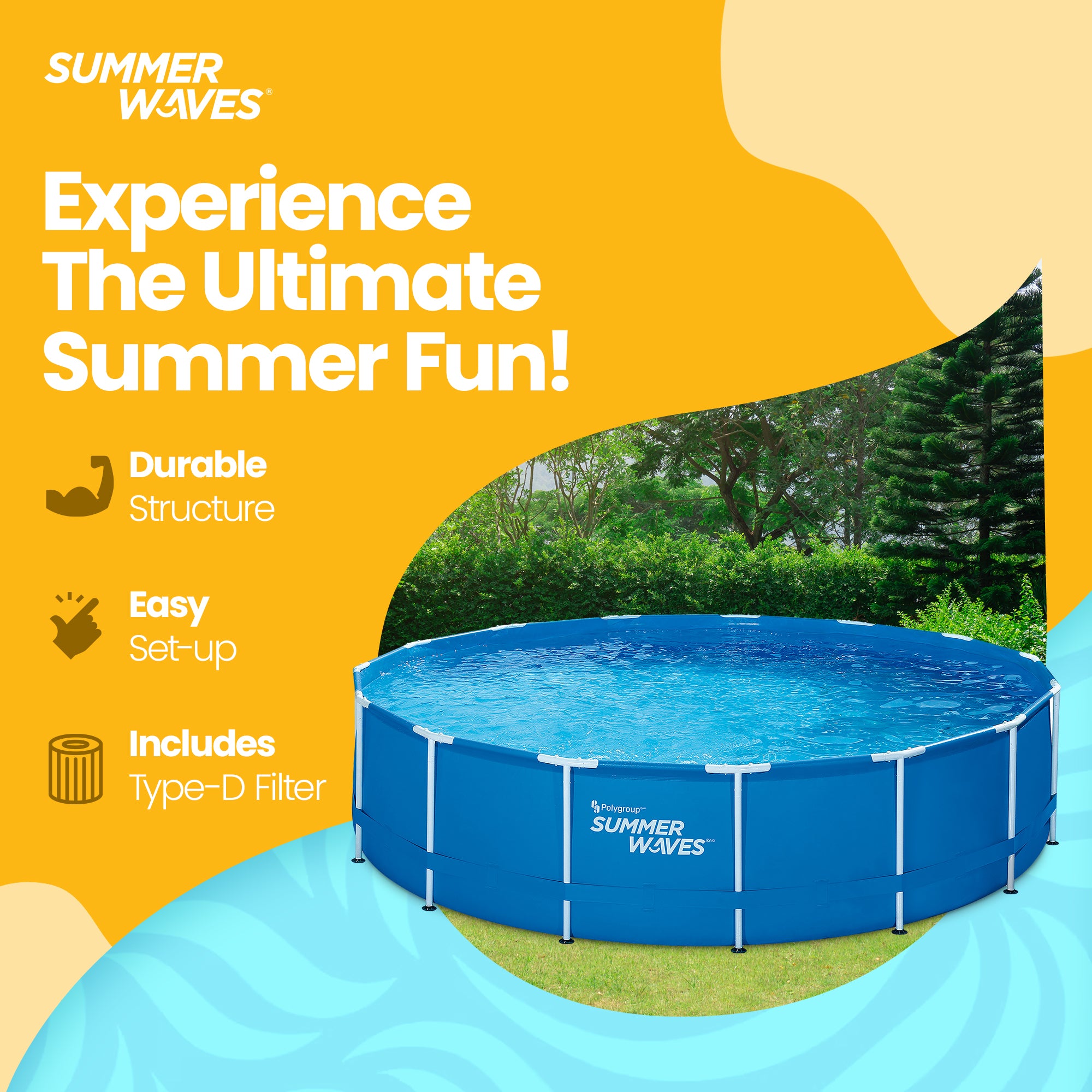 Summer Waves 15' x 33" Metal Frame Above Ground Pool Set with Pump (For Parts) - VMInnovations