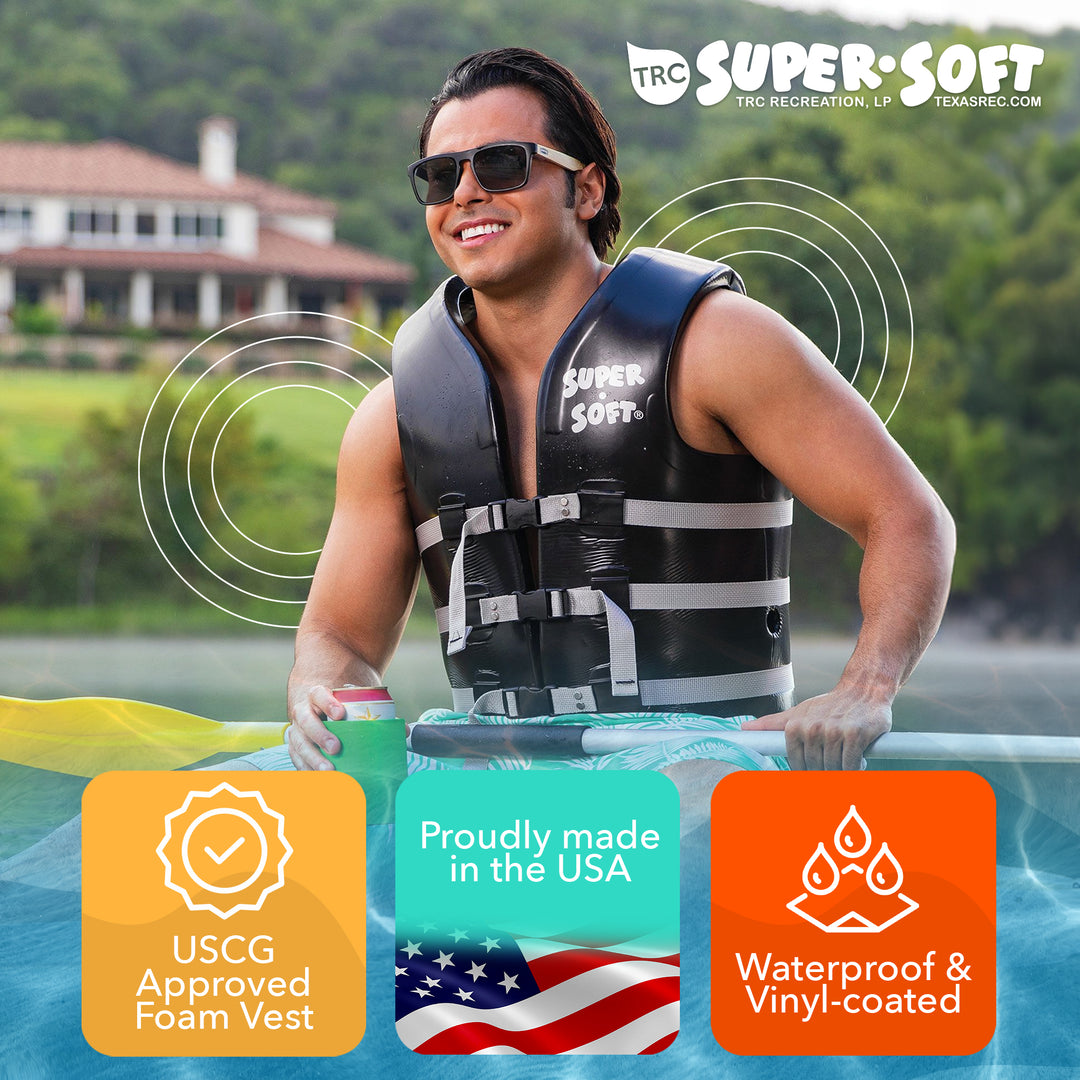 TRC Recreation Super Soft SM Life Jacket Vinyl Coated Foam Swim Vest(Open Box)