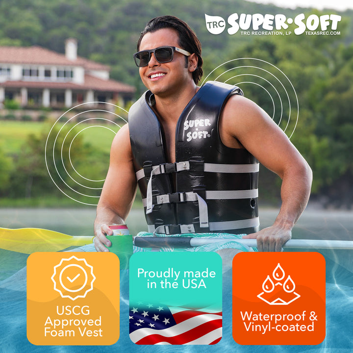 TRC Recreation Super Soft SM Life Jacket Vinyl Coated Foam Swim Vest(Open Box)