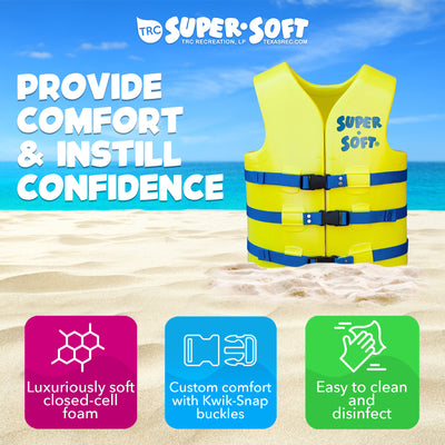 TRC Recreation Super Soft SM Life Jacket Vinyl Coated Foam Swim Vest(Open Box) - VMInnovations