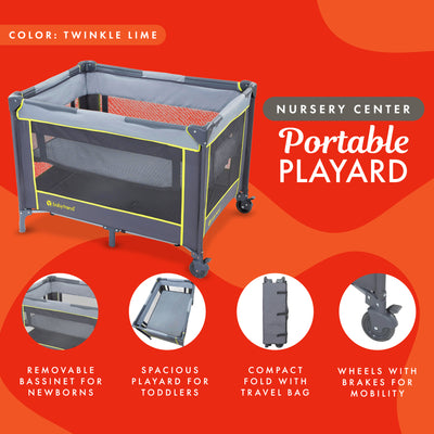 Baby Trend Portable Playard w/Bassinet & Travel Bag, Nursery Center (Open Box) - VMInnovations
