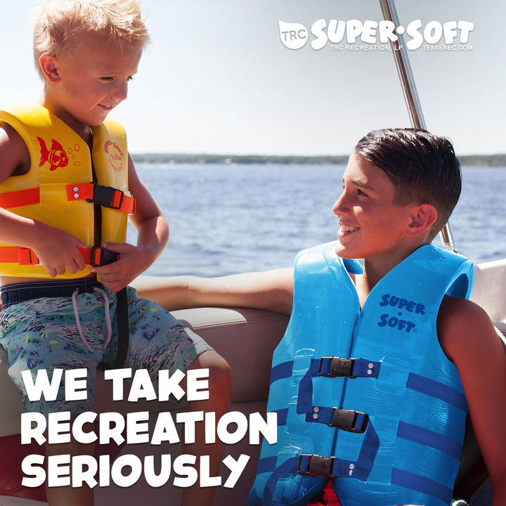 TRC Recreation Super Soft XXL Life Jacket Vinyl Coated Foam Swim Vest, Blue