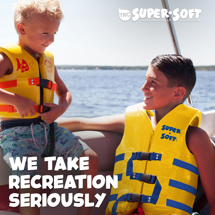 TRC Recreation Super Soft Small Life Jacket Vinyl Coated Foam Swim Vest, Yellow