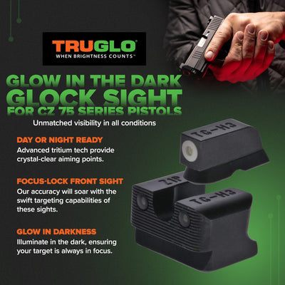 TruGlo Tritium Pro Glow in the Dark Handgun Pistol Sight Accessories for CZ 75