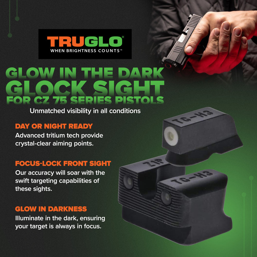 TruGlo Tritium Pro Glow in the Dark Handgun Pistol Sight Accessories for CZ 75 - VMInnovations