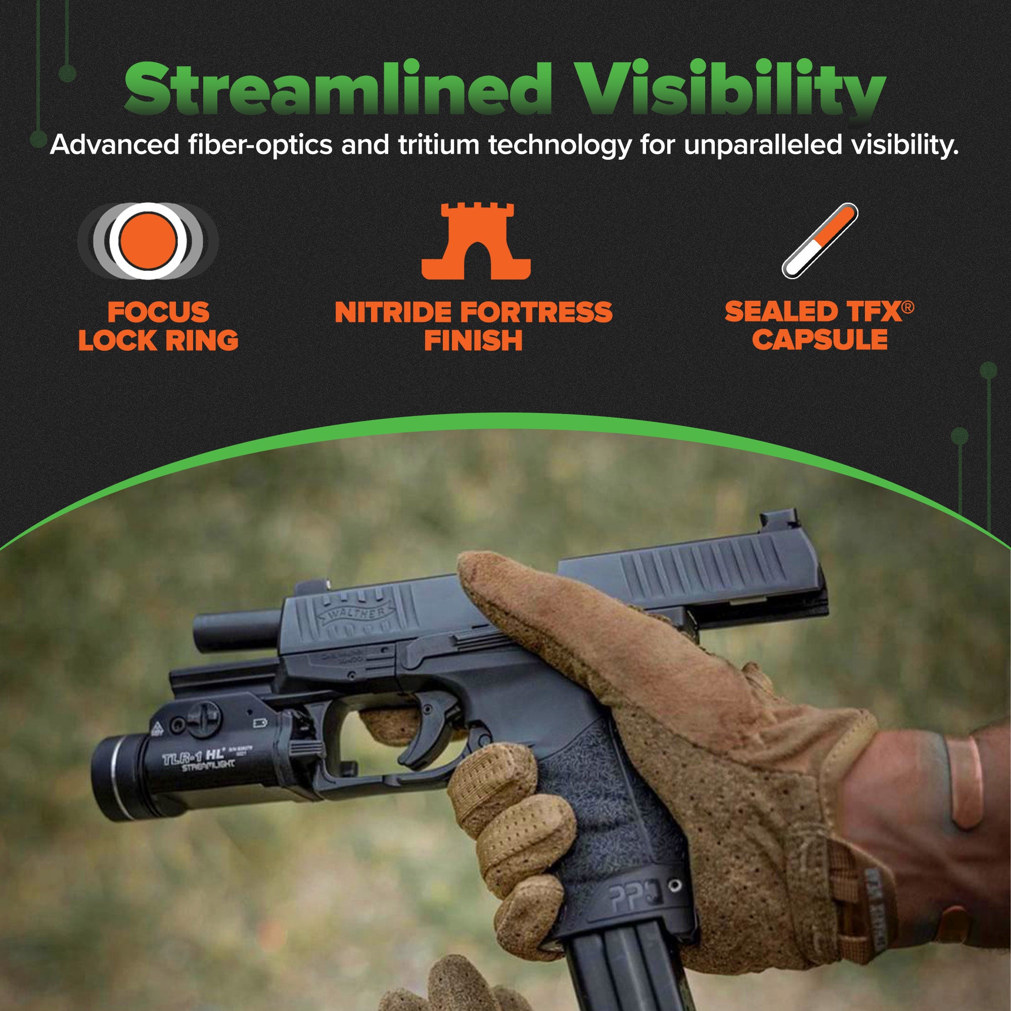 TruGlo Tritium Glow in the Dark High Set Handgun Pistol Sight, Ruger (Open Box) - VMInnovations