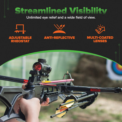 TruGlo Red Dot 30mm Dual Color Crossbow Hunting Sight, Black (Used) - VMInnovations