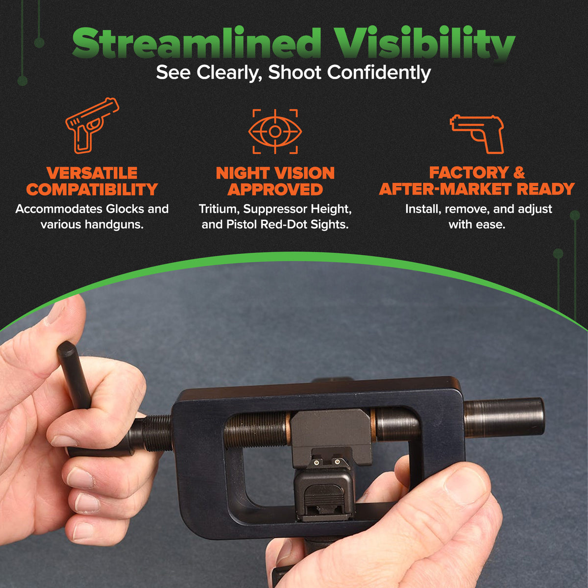 TruGlo Front and Rear Sight Installation Tool Kit Set for Glock Pistols (Used)