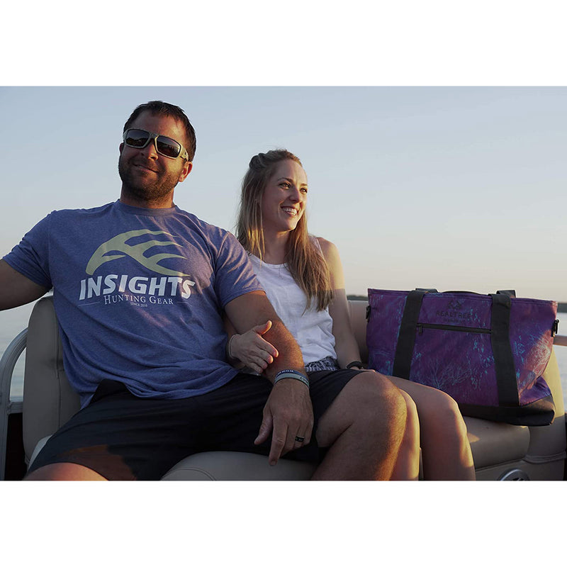Insights Fishing Realtree Spacious Tote Beach Bag, Plum Crazy Purple (Open Box)