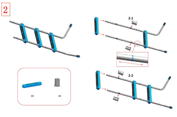 JLeisure 29R146 48" 3 Step Platform Outdoor Above Ground Swimming Pool Ladder - VMInnovations