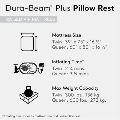 Intex 64123ED Dura Beam Pillow Raised Air Mattress w/ Built in Pump Queen (Used)