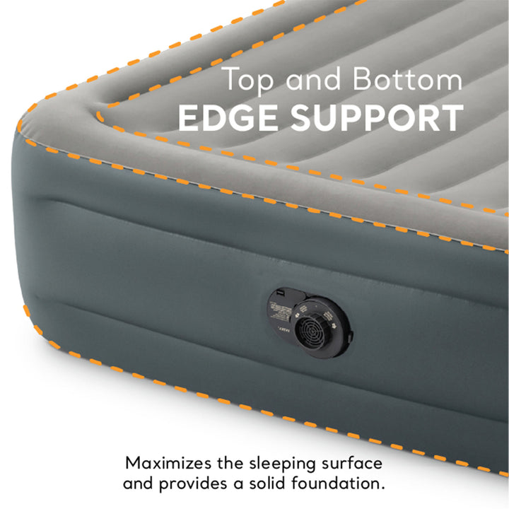 Intex Dura Beam Essential Rest Blow Up Queen Mattress Air Bed with Built In Pump