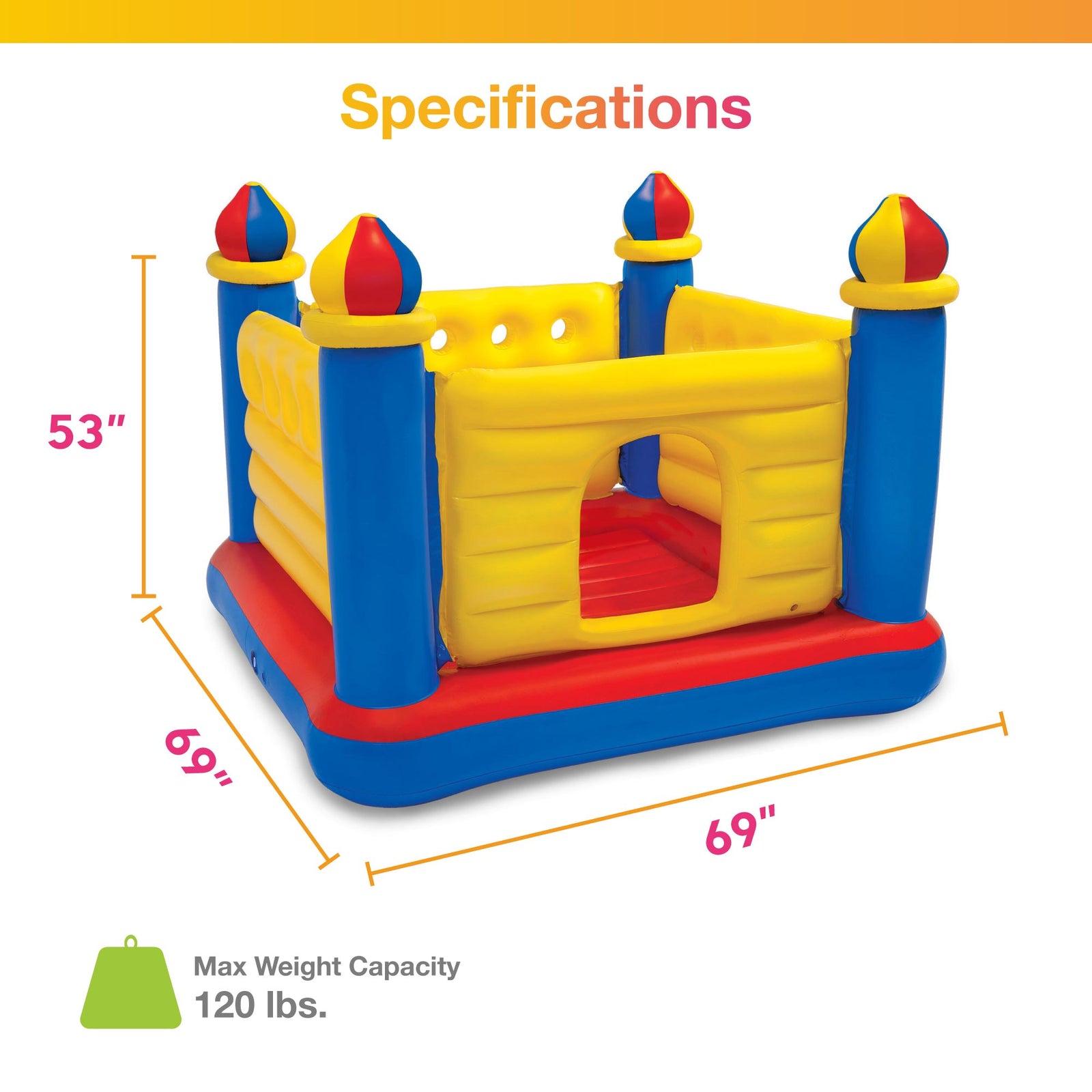 Intex Inflatable Jump-O-Lene Ball Pit Castle Bouncer For Ages 3-6 (Used) - VMInnovations