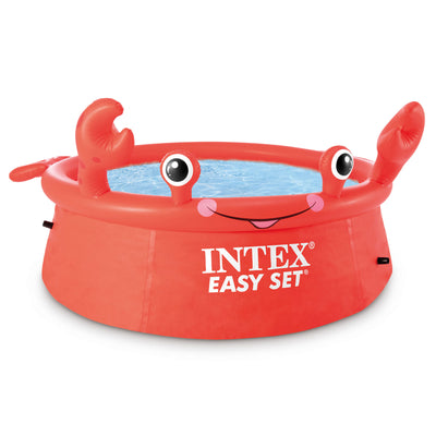 Intex 26100EH Happy Crab Easy Set 6ft x 20in Round Inflatable Ring Kiddie Pool - VMInnovations